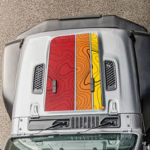 Topografische kaart retro vintage zijdeuren streep en kapset geschikt voor Jeep Wrangler
 2