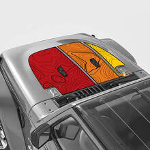 Retro topografische kaart zij- en motorkapstrepen vinyl decal kit voor Jeep Wrangler_3