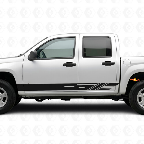 Diagonaal gesneden deur- & dorpelvinylstrepen voor Chevrolet Colorado 1e generatie 2004-2012