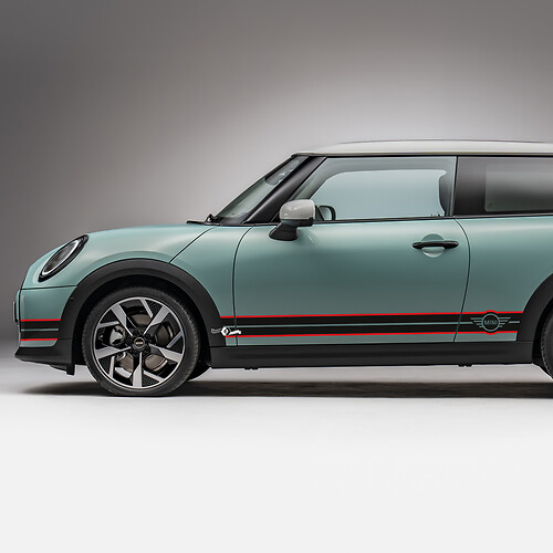 Zijracing 2 kleuren strepen grafische sticker voor mini cooper s

