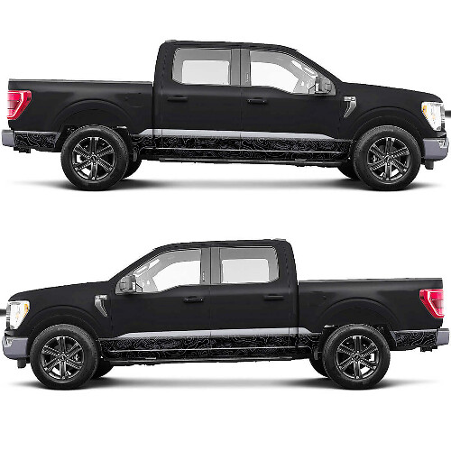 Side topografische grafische afbeeldingen vinylstickers sticker voor Ford F150 tremor

