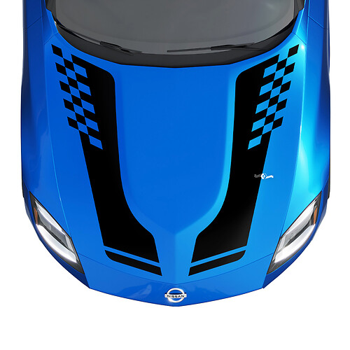 Hood Checkered Stripe Decal Kit voor Nissan Z Sport

