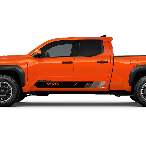 Retro Stijl Zijdeurstrepen Vinyl Decal Kit voor Toyota Tacoma