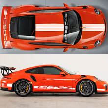 Stickers kit kap dak staart spoiler strepen martini stijl sticker sticker voor porsche 991 gt3 rs
 2