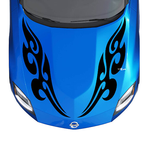 Motorkap Tribal Flames Strepen Decal Kit voor Nissan Z Sport