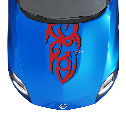 Hood Tribal Two Tone Stripe Decal Kit voor Nissan Z Sport
