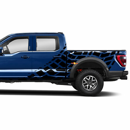Side topografische grafische afbeeldingen vinylstickers sticker voor Ford F150 tremor