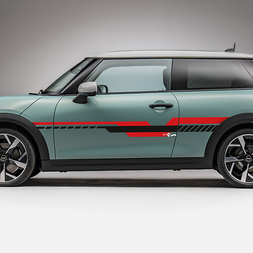 Side Racing 2 Colors Stripes Graphics Decal voor Mini Cooper S 3
