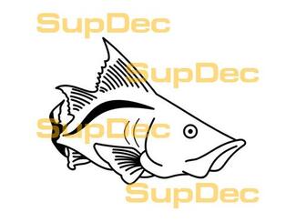 Fish Outline Decal Sticker voor Hood #002