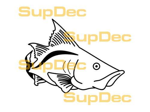 Snook Vis Omtrek Vinyl Sticker Voor Auto's