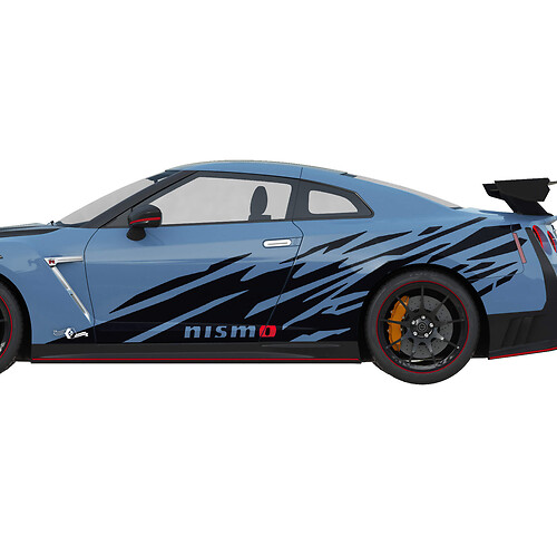 2x zijafbeeldingen Nismo Stripe Line Decal Kit voor Nissan GT-R
