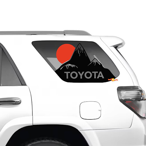 Zijwijk raambergen zonsondergang vinylstickers sticker kit voor Toyota 4Runner
