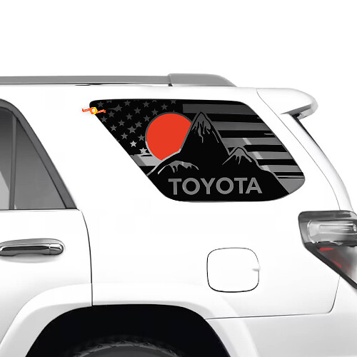 Zijwijk raambergen zonsondergang vinylstickers sticker kit voor Toyota 4Runner
