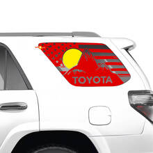 Zijwijk raambergen zonsondergang vinylstickers sticker kit voor Toyota 4Runner
 2