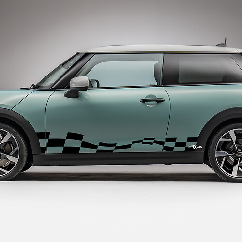 Zijraces geruite strepen Graphics Decal voor Mini Cooper S 2
