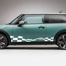 Zijrace geblokte strepen graphics sticker voor Mini Cooper S 2
 2