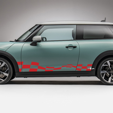 Zijraces geruite strepen Graphics Decal voor Mini Cooper S 2
 3