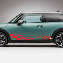 Zijrace geblokte strepen graphics sticker voor Mini Cooper S 2
 3