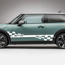 Zijraces geruite strepen Graphics Decal voor Mini Cooper S 3
 2