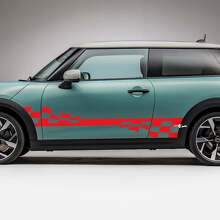 Vlagzijde Racegeruit Strepen Grafische Decal Voor Mini Cooper S 3