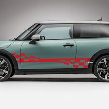 Zijraces geruite strepen Graphics Decal voor Mini Cooper S 3
 3