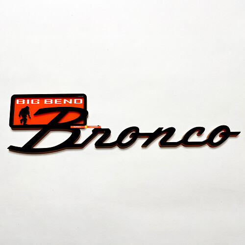 Bronco Big Bend Fender Badges Tailgate Emblem 3d Badge Black vs Orange
