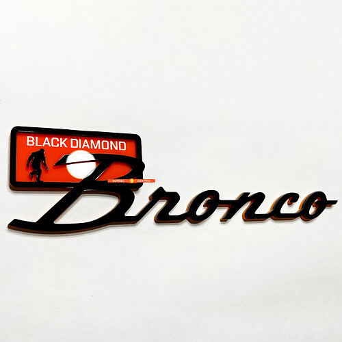 Bronco Black Diamond Fender Badges Tailgate Emblem 3d Badge Black vs Orange
