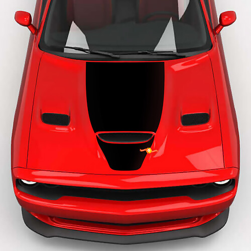 Hood Wrap Central Hemi Hood Blackout Vinyl Decal Sticker voor Dodge Challenger
