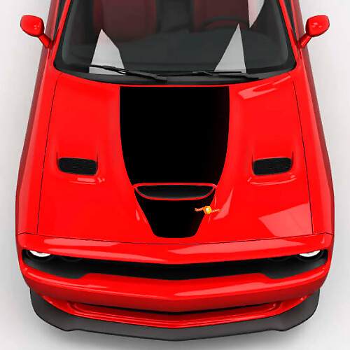 Hood Wrap Central Hemi Hood Blackout Vinyl Decal Sticker voor Dodge Challenger
