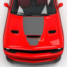 Hood Wrap Central Hemi Hood Blackout Vinyl Decal Sticker voor Dodge Challenger
 3