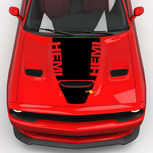 Hood Wrap Central Hemi Hood Blackout Vinyl Decal Sticker voor Dodge Challenger 2
