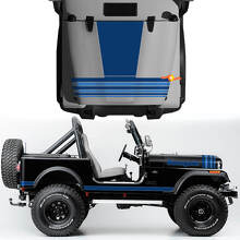 Kit van Hood Fender Jeep Renegade CJ7 Vinylstickers Stickers Stickers Grafische lijnen Grijze stijl Kies kleuren
 3
