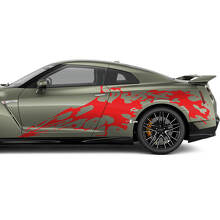 Zijden bloed grafische strepen sticker kit voor nissan gt-r
 2