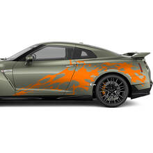 Zijden bloed grafische strepen sticker kit voor nissan gt-r
 3