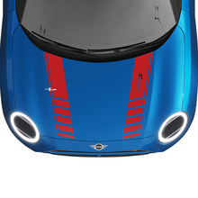 Hood Racing Stripes Rally Decal grafische sticker voor Mini Cooper S
 3