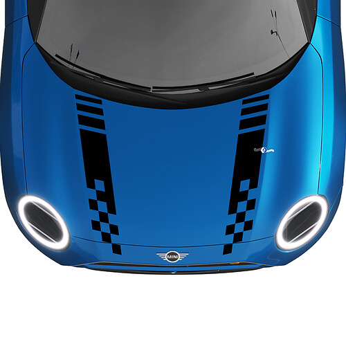 Hood geruite racestrepen Rally Decal grafische sticker voor Mini Cooper S
