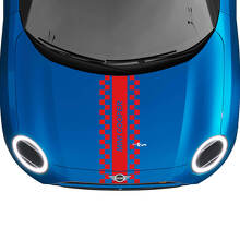 Motorkap Geruite Race Centrale Streep Rally Sticker graphics sticker voor MINI Cooper S
 3