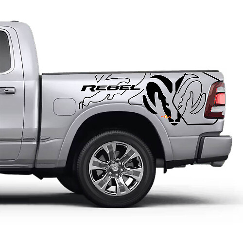 Bed rebellen stickers stickers side graphics voor Dodge Ram Rebel
