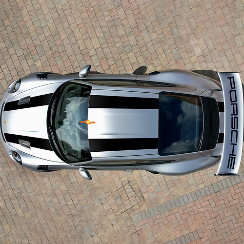 Strepen 911 GT3 RS Cup Hood Dak Wing Kit Sticker Sticker voor Porsche 911 GT3 RS Cup
 1