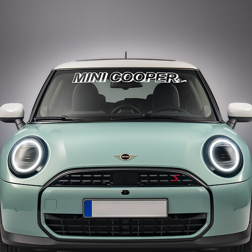 WINDSHIELD GERKOPERDE STRIPE VINYL GRAFISCHE DECAL -sticker voor Mini Cooper S
