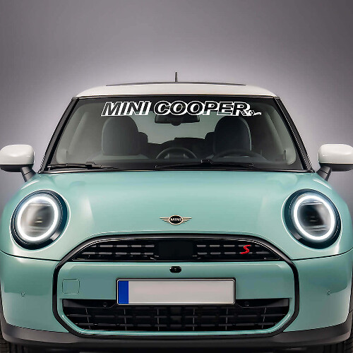 WINDSHIELD GERKOPERDE STRIPE VINYL GRAFISCHE DECAL -sticker voor Mini Cooper S
