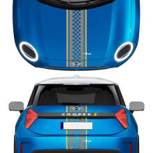 Motorkap en Achterzijde Geruite Strepen Mini Cooper Vinyl grafische decal Sticker voor Mini Cooper S 2