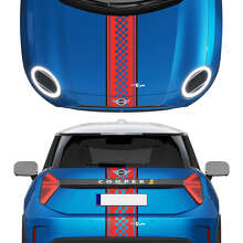 Motorkap en Achterzijde Geruite Strepen Mini Cooper Vinyl grafische decal Sticker voor Mini Cooper S 3