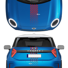 Kap en achterste geruite strepen mini cooper vinyl grafische sticker sticker voor mini cooper
 3