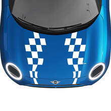 Hood geruite strepen Mini Cooper Vinyl Graphics Decal Sticker voor Mini Cooper
 2