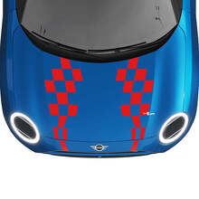 Hood geruite strepen Mini Cooper Vinyl Graphics Decal Sticker voor Mini Cooper
 3