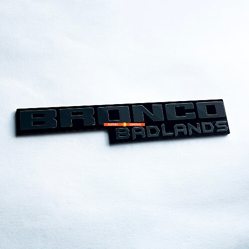 Fender badges Tailgate Emblem 3d Badge Black vs Gray voor Bronco Badlands

