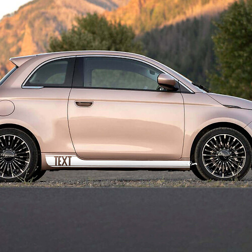 Custom Tekst Rocker Panel 500 Zijstrip Decal Stickers Voor Fiat 500