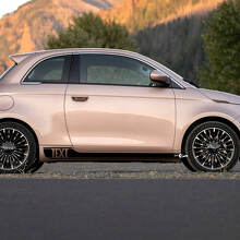 Aangepaste tekst dorpelstrip sticker zijgrafieken strepen voor Fiat 500 2