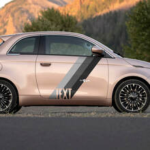 Aangepaste tekst Deurvlagstreep Decal zijgrafieken strepen voor Fiat 500 2